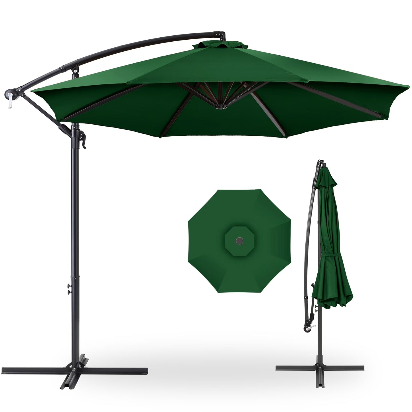 Best Choice Products 10ft Offset Hanging Outdoor Market Patio Umbrella w/Easy Tilt Adjustment - Tan