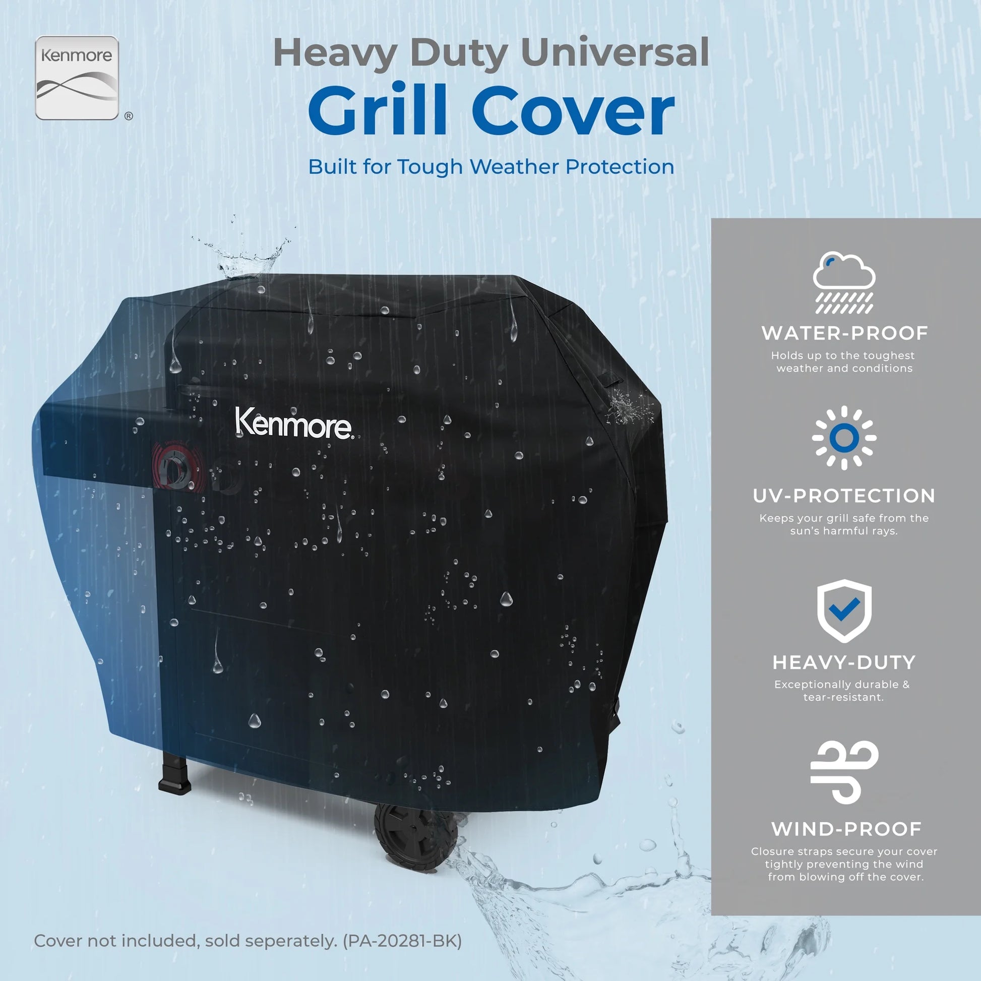 Kenmore BBQ Propane Gas Grill - 5 Burners with Side Burner & Searing Zone, 644 Sq. In. Stainless Steel Grill, 66,000 BTU, Ideal for Outdoor Cooking, Patio & Backyard, Black