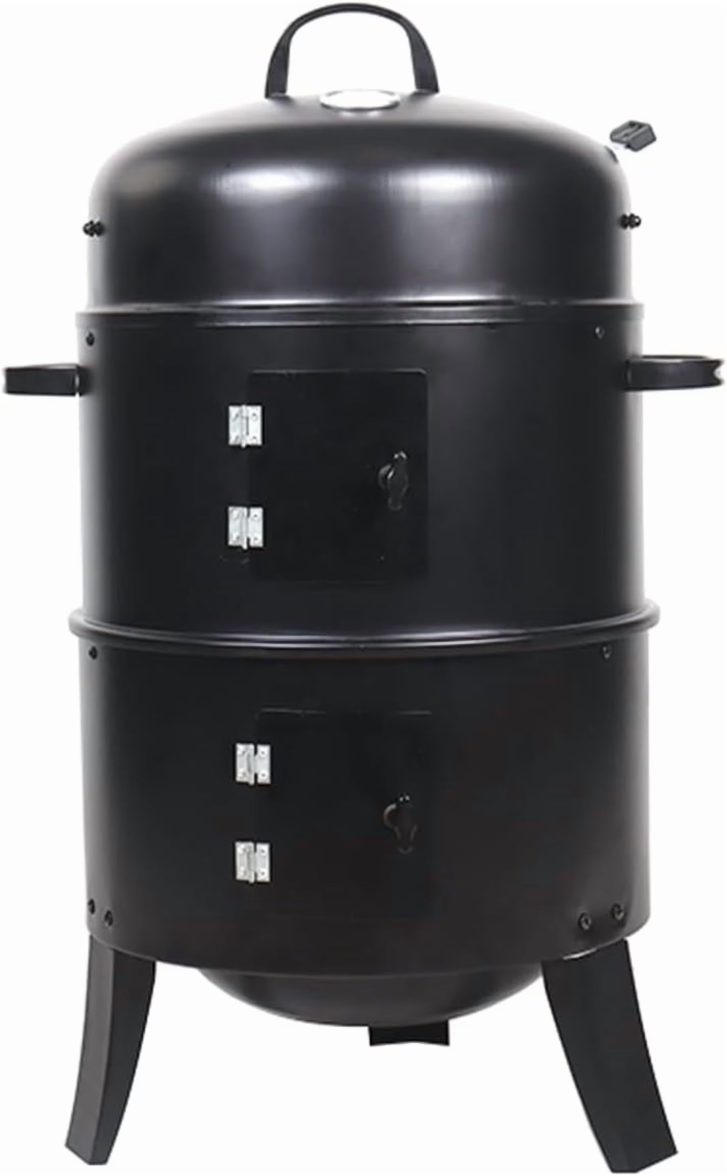16 inch Vertical Charcoal Smoker, BBQ Grill, Fire Pit, 3-in-1 with Built-in Thermometer, Adjustable Air Vent, Idea for Parties, Backyard, Patio, Camping