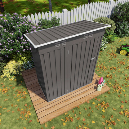 Outdoor Garden Tool Storage Shed, Seizeen All-Weather Metal Sheds with Lockable Door & Vents, 5 x 3Ft Outdoor Storage for Backyard Garden Patio, Gray