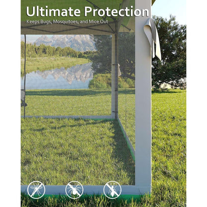 13x13FT with Expansion Bolts, Canopy Tent, Heavy Duty Party Tent & Shelter with Double Roofs, Mosquito Nettings and Privacy Screens Tent for Party, Wedding, Outdoor Dining, Patio, Backyar