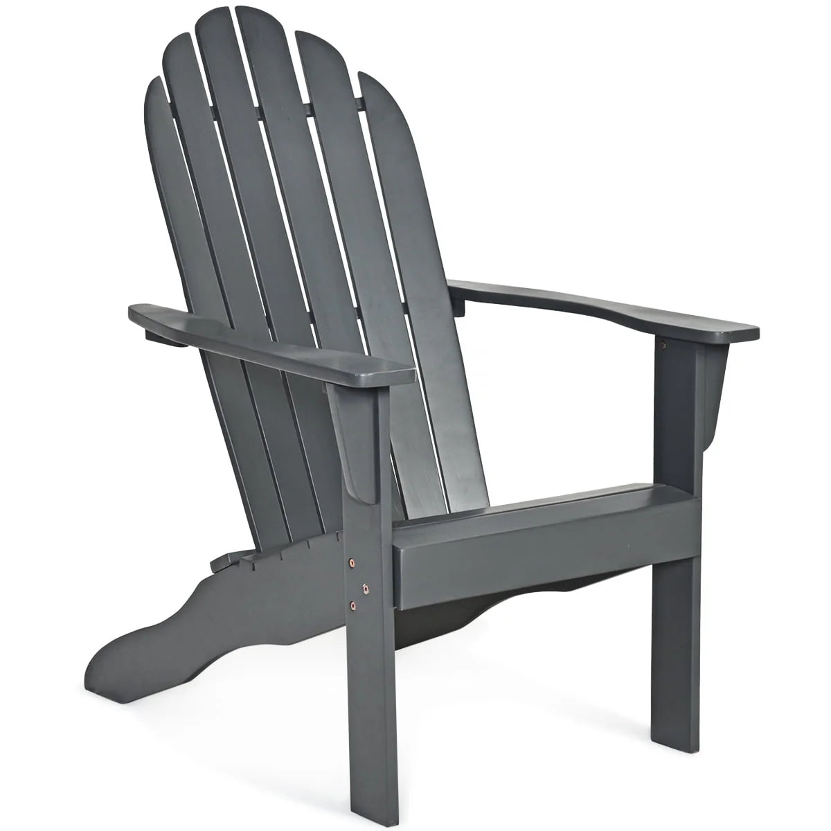 Costway Outdoor Adirondack Chair Accent Chair Solid Wood Durable Patio Garden Deck Furniture Gray