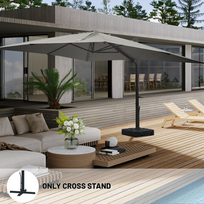Boyel Living 10 x 13 FT Rectangle Patio Offset Umbrella Outdoor Large Cantilever Umbrella Heavy Duty Sun Umbrella, Gray(Without Base)