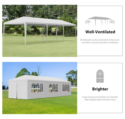 10'x30' Outdoor Canopy Tent Patio Camping Gazebo Shelter Pavilion Cater Party Wedding BBQ Events Tent w/Removable Sidewalls
