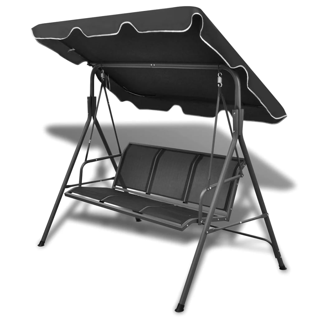vidaXL Patio Swing Chair Outdoor Swing Bench with Adjustable Canopy Swing Seat
