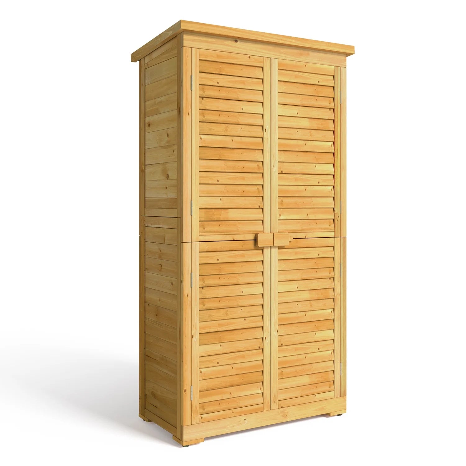 Asofer Outdoor Storage Shed, Storage Cabinet Clearance, Wooden Tool Shed, Deck Cabinet for Outside Patio Lawn