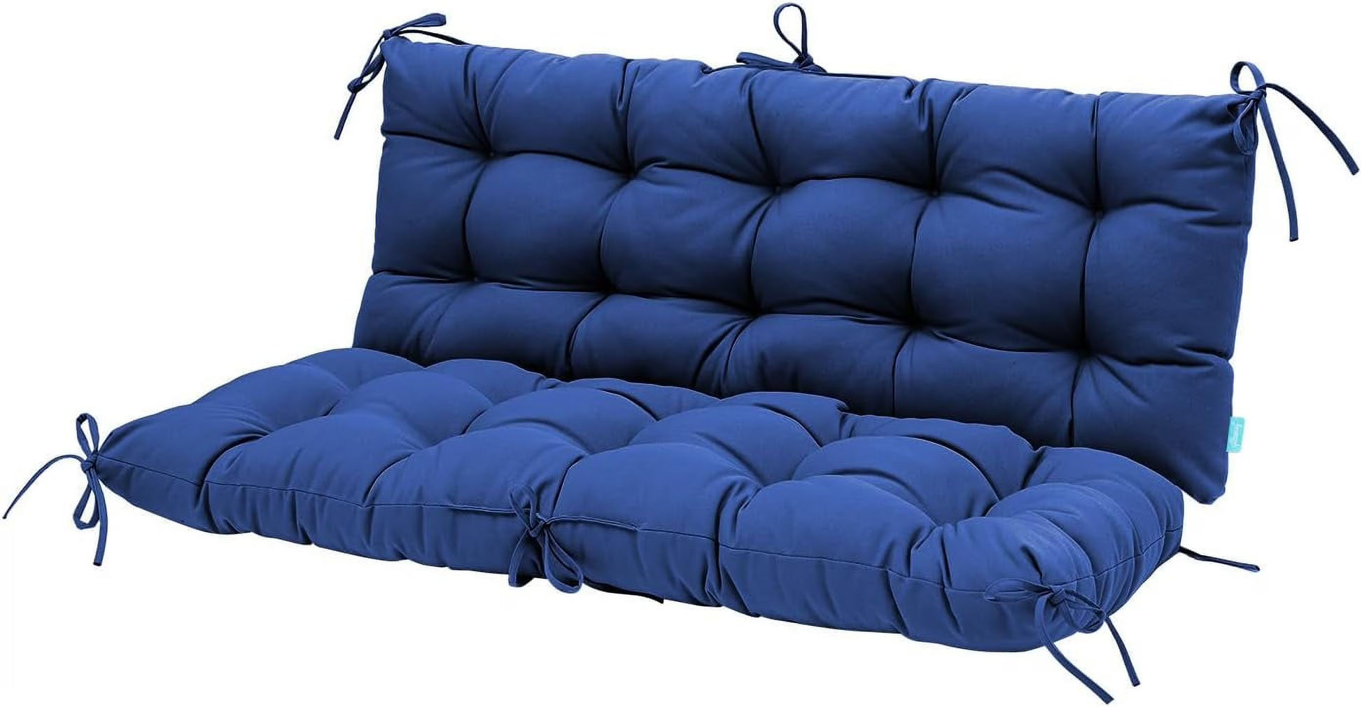 Outdoor/Indoor Bench Cushion,Porch Swing Replacement Cushions 2-3 Seater Loveseat Chair Pads with Backrest and Ties for Garden Patio Furniture (51inx40in, TAN/GREY)