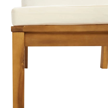 vidaXL 3-Seater Patio Sofa with Cream Cushion Solid Acacia Wood
