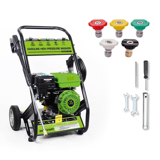 Yardmaster Pressure Washer with 25' High-Pressure Hose & 5 Nozzle, 2600PSI, 1.7GPM, Gas High-Power Washer for Patio& Garden with Soap Tank & Spray Gun
