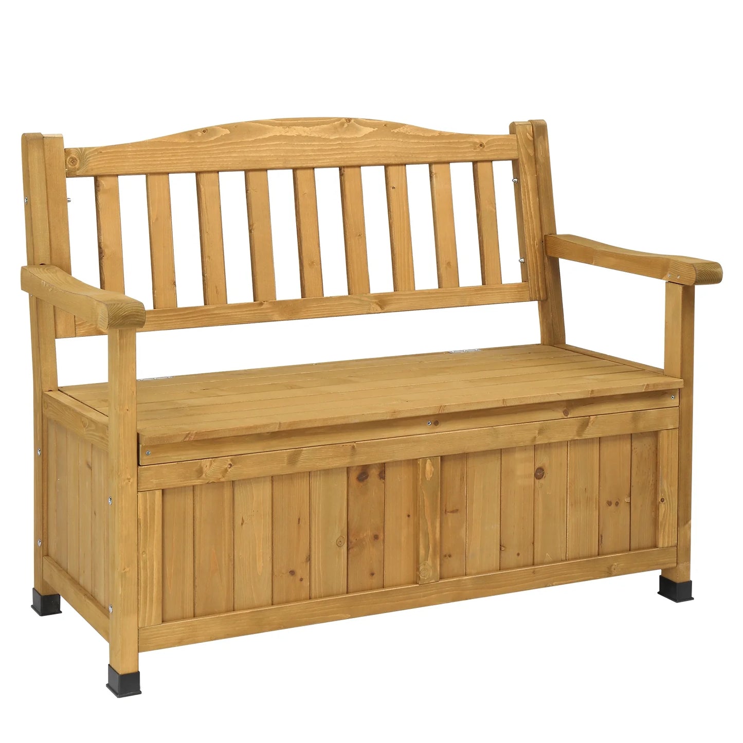 Zimtown Outdoor Storage Bench Deck Box for Patio Furniture, Front Porch Decor,Yellow