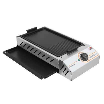 ToppiJoy 122-572° F Electric Griller, Adjustable Temperature Control Teppanyaki Flat Grill for Outdoor Cooking Kitchen and Patio Backyard Barbecue