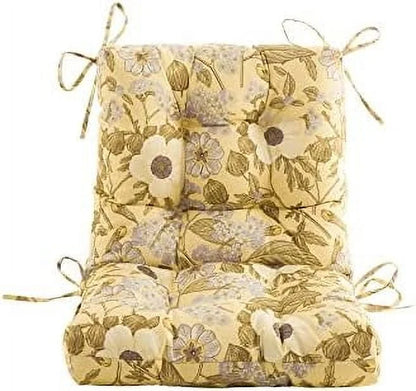 Seat/Back Outdoor Chair Cushion,Set of 4 Patio Chair Cushion with Tie,Tufted Replacement for Patio Furniture,40x20x4 Inches,4 Count,Floral