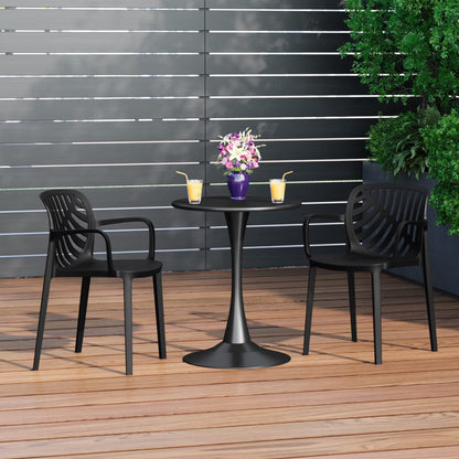 WestinTrends Playa Outdoor Modern Stackable Patio Dining Armchairs (Set of 2), White