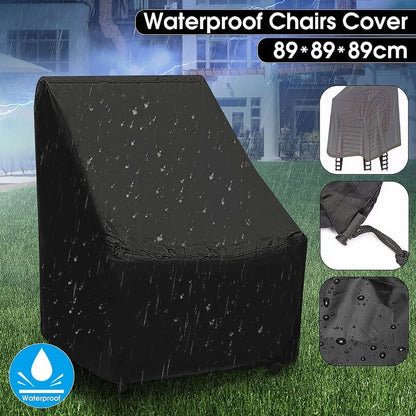 Outdoor Patio Furniture Covers Waterproof Chair Dust Rain Cover Outdoor Garden Patio Furniture Protection, Black