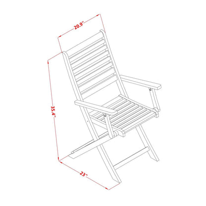 East West Furniture Wooden Patio Set Natural Oil, CMBS5CANA