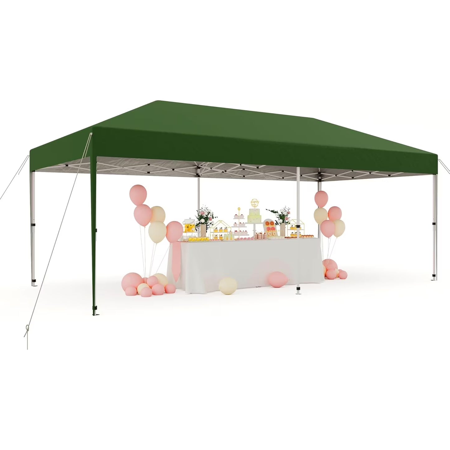 Telyswee 10'x 20' Pop Up Canopy Tent for Parties, Heavy Duty Commercial Canopy Tent Outdoor Vendor Party Tent Waterproof Gazebo Shelter for Patio Outdoor Party Events