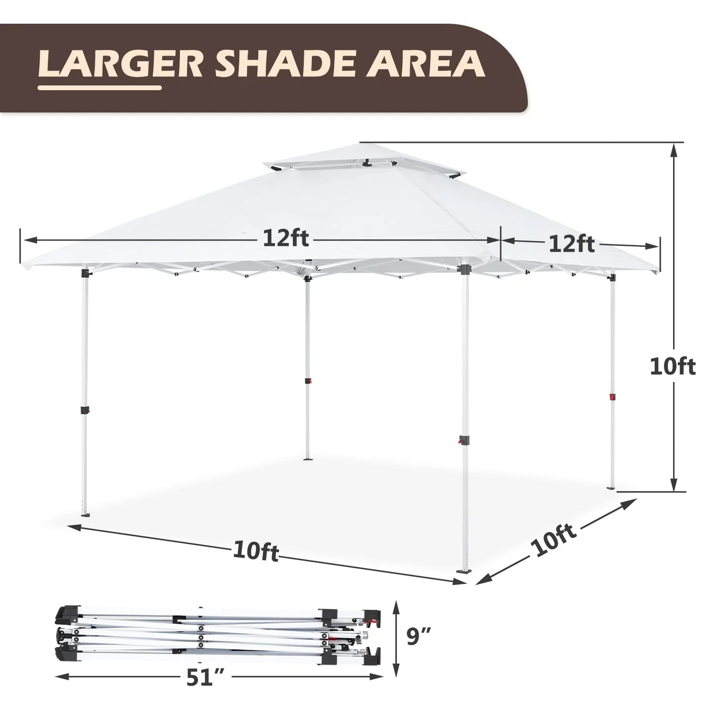 AVAWING 12x12 ft Pop-Up Canopy Tent for Weddings, Parties, Backyards and Cars - Easy Setup & UV Protection for Patio & Outdoor Events (White)
