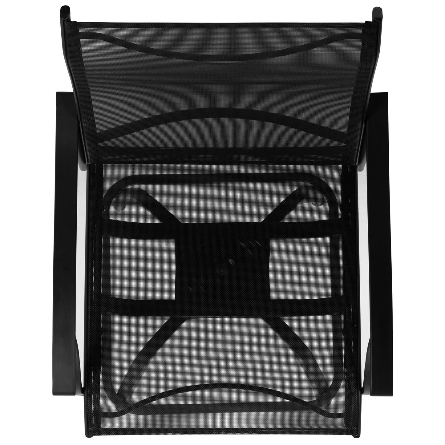 Flash Furniture Valerie Outdoor Sling Patio Barstools with Footrest and Arms, Set of 2, Black
