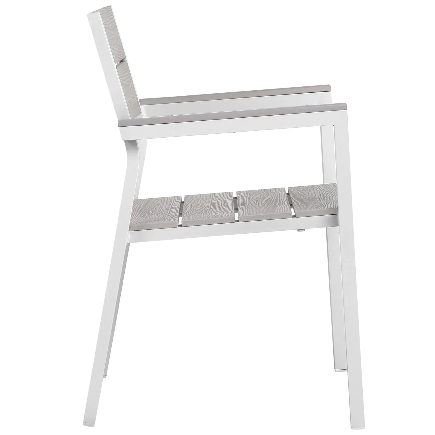 Modway Maine 7 Piece Outdoor Patio Dining Set in White Light Gray