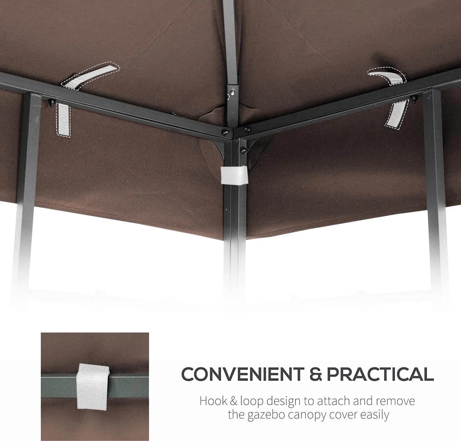 UBesGoo 10x10 Ft Outdoor Patio Gazebo Replacement Canopy, Double Tiered Gazebo Tent Roof Top Cover Only(Frame Not Include)