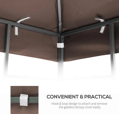 UBesGoo 10x10 Ft Outdoor Patio Gazebo Replacement Canopy, Double Tiered Gazebo Tent Roof Top Cover Only(Frame Not Include)