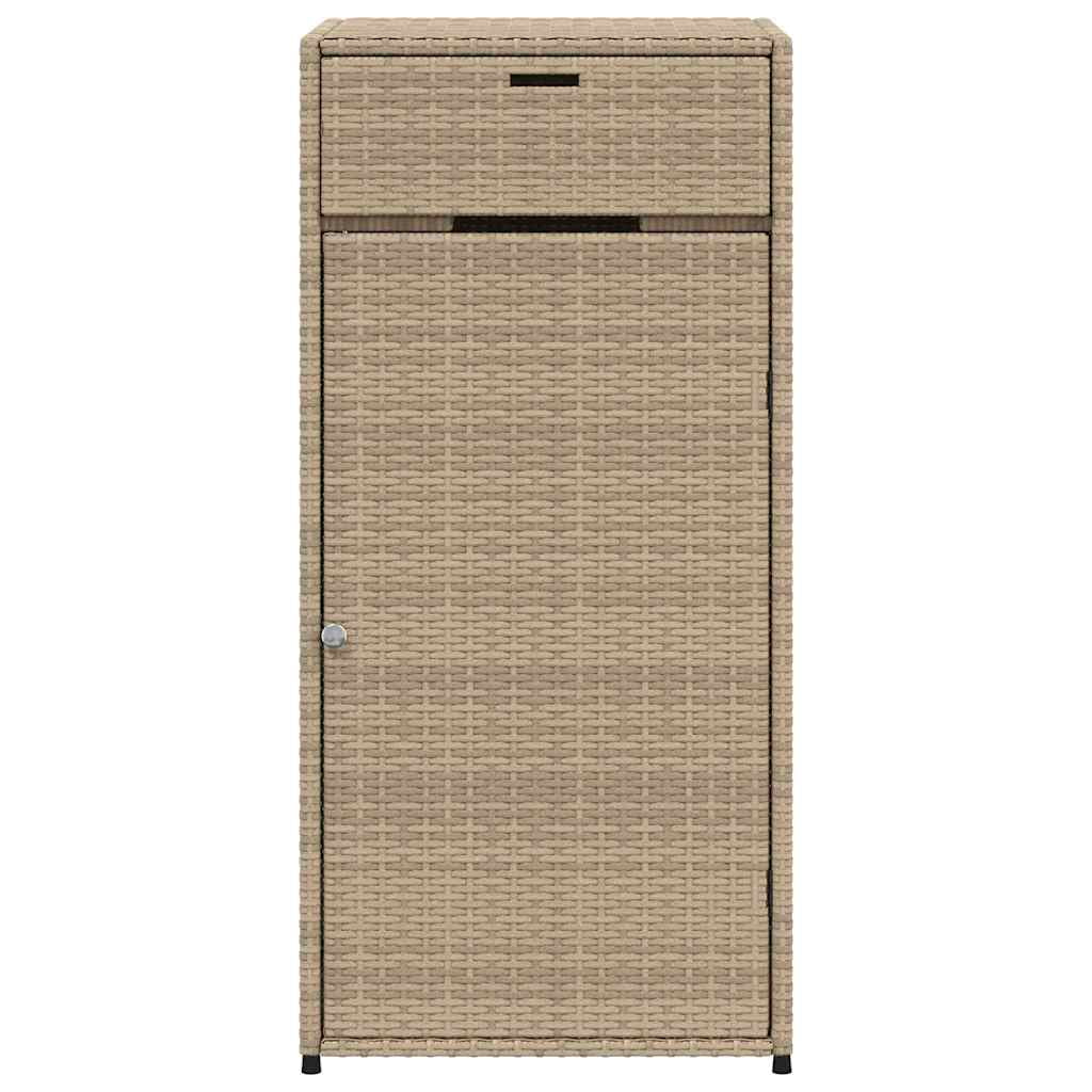 vidaXL Patio Storage Cabinet, PE Rattan Beige, 21.70 x 21.70 x 43.70 in