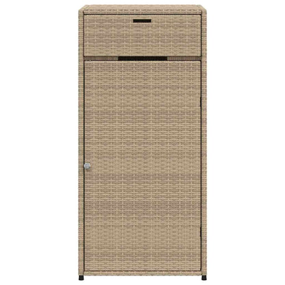 vidaXL Patio Storage Cabinet, PE Rattan Beige, 21.70 x 21.70 x 43.70 in