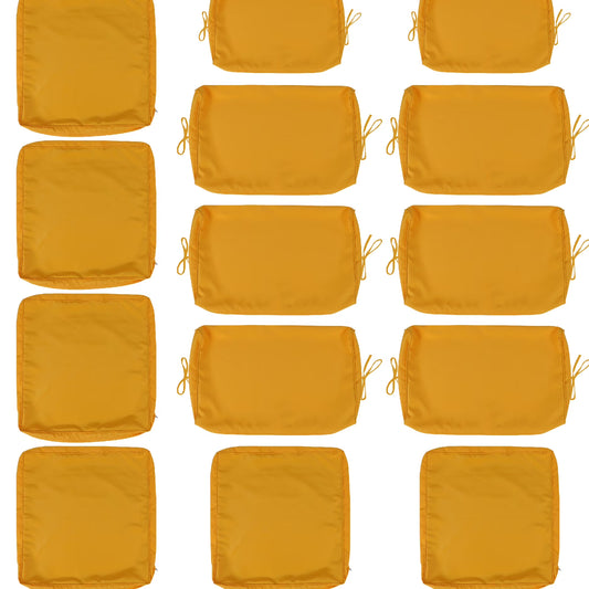 Yellow Cushion Covers For 6 Patio , 14pack With Zipper, Seat And Back Slipcovers Sectional Outdoor Slipcovers, &