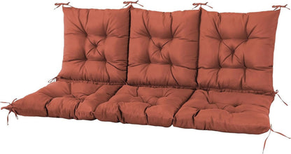 NACATIN 3 Seat Cushion for Outdoor Swing - 60x40 inches, 4" Thick Porch Swing Cushions with Ties and Storage Bag, Waterproof Bench Replacement Cushions for Patio, Outdoor, Backyard and Garden (Khaki)