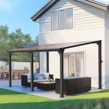 10 ft.10 ft. Hardtop Outdoor Gazebo Pergola Aluminum Framed with Sloping Pitched Roof for Garden, Patio