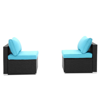 Ainfox 2 Pieces Outdoor Patio Furniture Sofa Set, Patio Conversation Set(Blue)