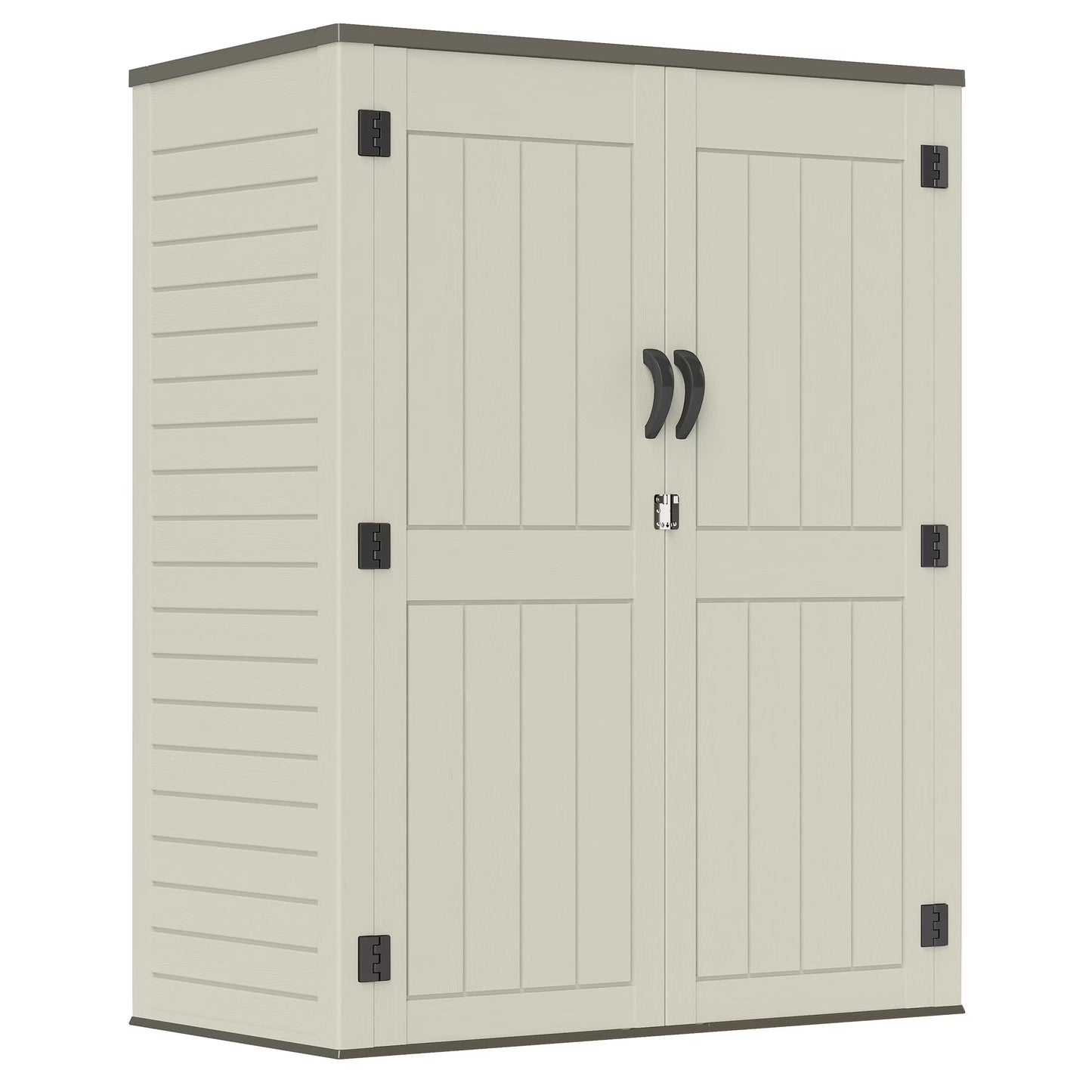 ZYJOYY 60 Cu.Ft Large Outdoor Shed with Floor, Lockable & Waterproof Patio Storage Cabinet for Garden Tools, Pool Supplies & Lawn Equipment, Grey