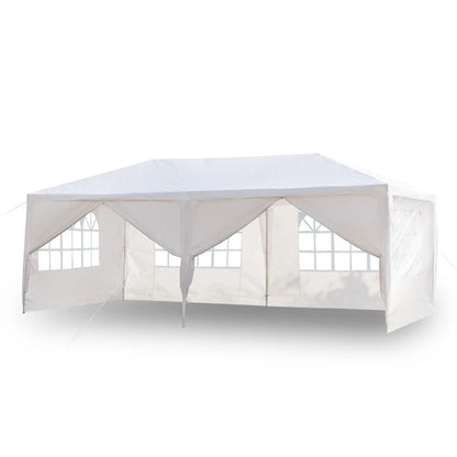 Party Tent 10x30 Outdoor Canopy Gazebo Waterproof Tent, Outdoor Gazebo BBQ Shelter Pavilion with 6 Removable Sidewalls, for Party Wedding Catering Gazebo Garden Beach Camping Patio