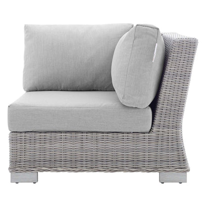 Modway Conway Sunbrella® Outdoor Patio Wicker Rattan Corner Chair in Light Gray Gray