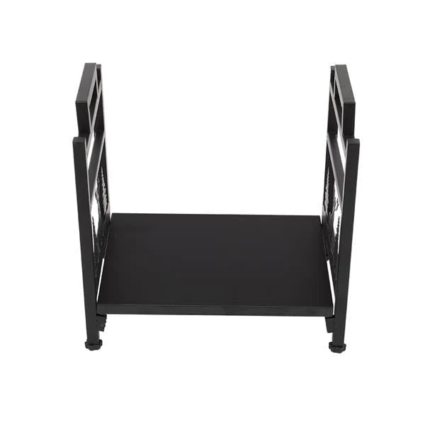 Hottest Small Firewood Rack Holder for Indoor Fireplace, Single-Tier Fire Wood Log Storage Stacker Stand for Outdoor Patio, Black