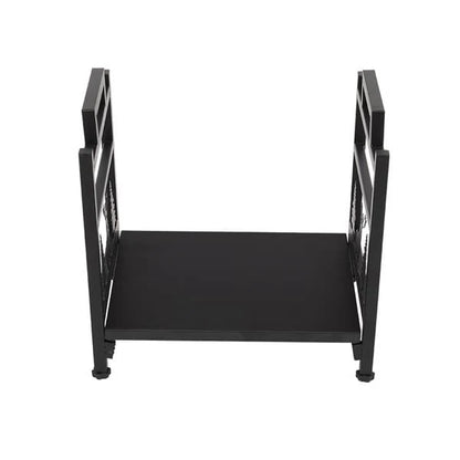 Hottest Small Firewood Rack Holder for Indoor Fireplace, Single-Tier Fire Wood Log Storage Stacker Stand for Outdoor Patio, Black