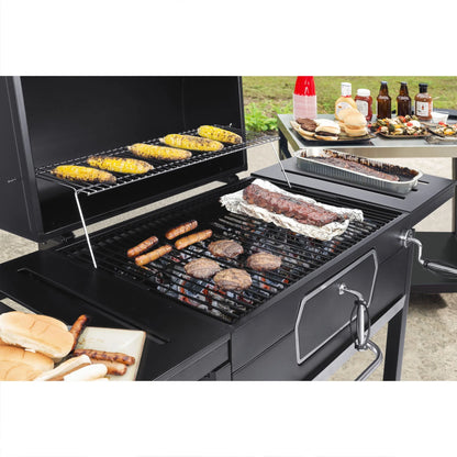 Gourmet 30" CD2030AN Deluxe Charcoal Grill, BBQ Smoker Picnic Camping Patio Backyard Cooking, Black