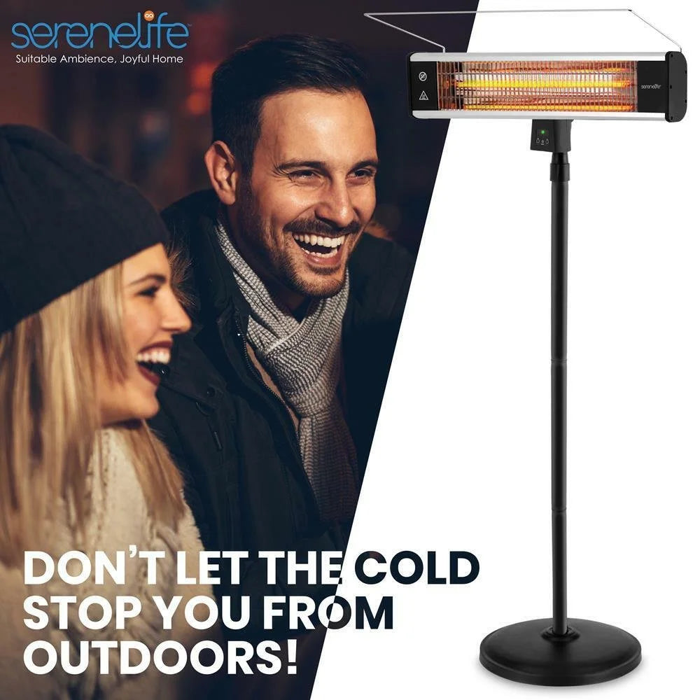 SereneLife Infrared Patio Heater, Electric Patio Heater for Indoor/Outdoor Use, (Black)