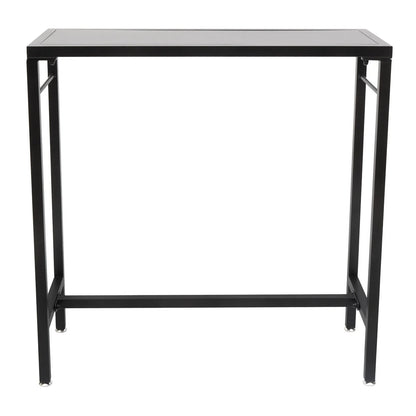 Outdoor Bar Table - 39" Narrow Rectangular Bar Height Pub Table, Tall Bar Height Table Sturdy Metal Frame Tall Table Counter with Feet, for Patio, Balcony, Dinning Room,Garden