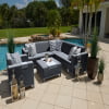 Milan 3-Piece Aluminum Outdoor Patio Furniture Chaise Lounge Chair Set in Charcoal w/Two Chaise Lounge Chairs and Side Table