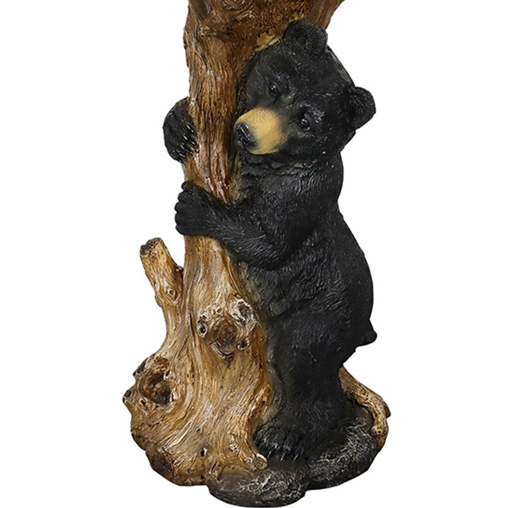 23.6?Tall Resin Outdoor Bird Baths for Garden - Outdoor Standing Birdbath with Bear Statue, Pedestal Birdbaths for Outdoors, Garden, Patio, Lawn, Backyard