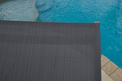 Milan 3-Piece Aluminum Outdoor Patio Furniture Chaise Lounge Chair Set in Charcoal w/Two Chaise Lounge Chairs and Side Table