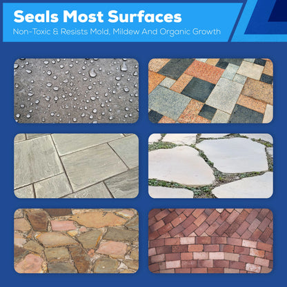 Superclear Concrete Sealer, Paver Sealer, Super Seal 5 Gallon, Penetrating Wet Natural Look, Cures in 6 Hours, 5 Year Life, Non-Toxic, ZERO VOCs, Pet Friendly, Patio, Driveway, Roof, Pool Decks