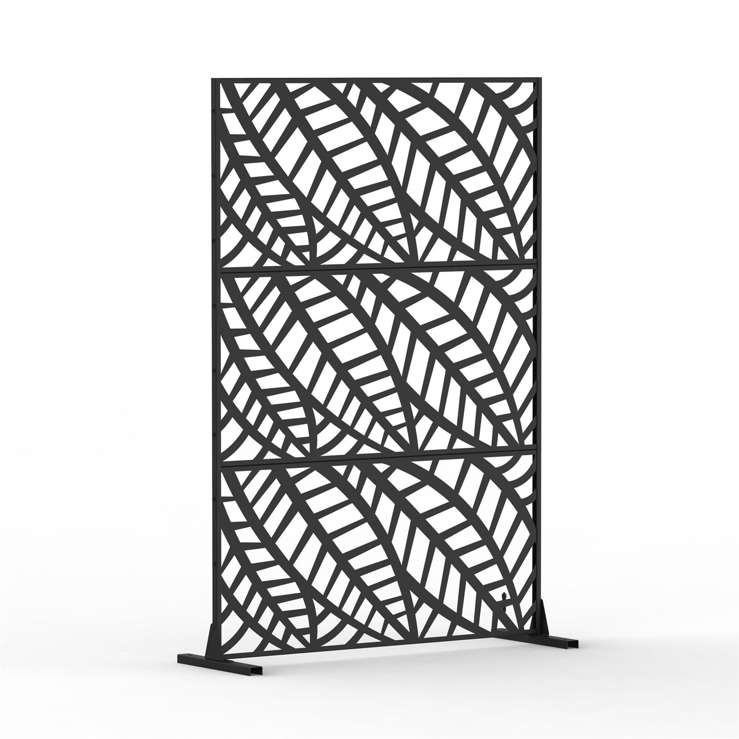 DUOSONG Metal Privacy Screen, Freestanding Outdoor Indoor Divider, Decorative Privacy Screen Panels For Balcony Patio Garden, Leaf-Shaped Black Steel Household Supplies & Dcor Privacy Screens