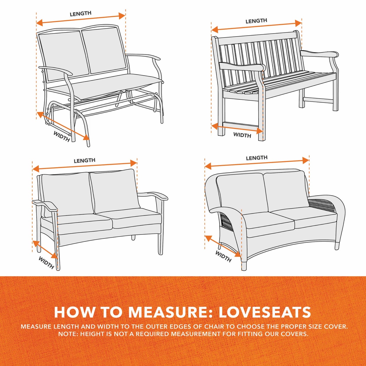 Modern Leisure Basics Patio Loveseat Cover, 2-Pack, 55"L X 33"W X 38"H, Khaki
