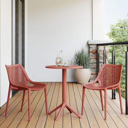 WestinTrends Playa 3-Piece Outdoor Resin Patio Bistro Set with Stackable Patio Dining Side Chairs, Olive Green