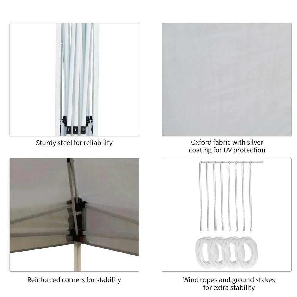Barara King Outdoor Canopy Tent, Patio Portable Canopy,13' x 13' Pop Up Canopy Tent, Instant Sun Shelter, Tents for Parties,White