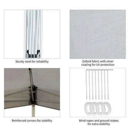Barara King Outdoor Canopy Tent, Patio Portable Canopy,13' x 13' Pop Up Canopy Tent, Instant Sun Shelter, Tents for Parties,White