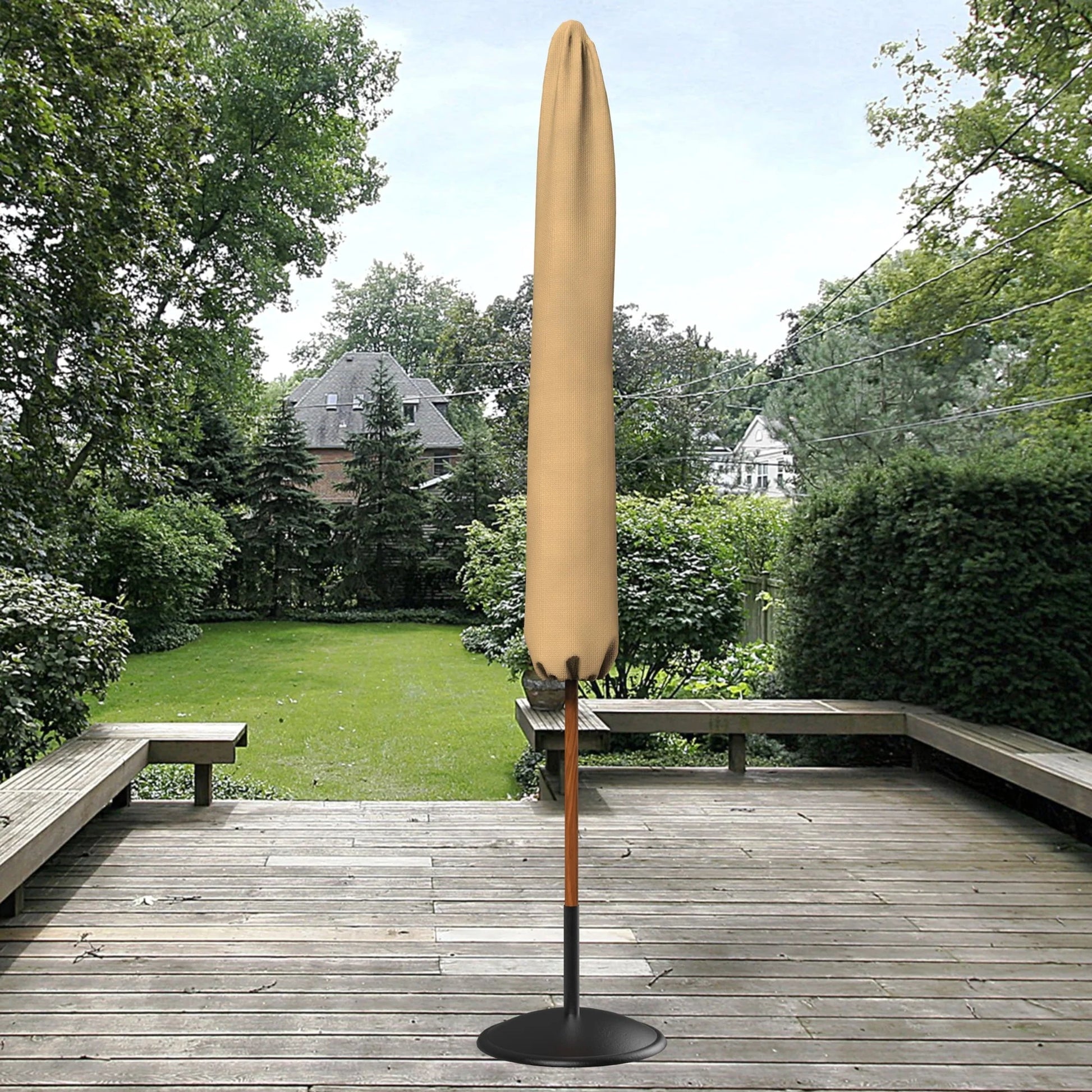 Budge 14" Dia. x 71" H Beige Patio Umbrella Cover, All-Seasons