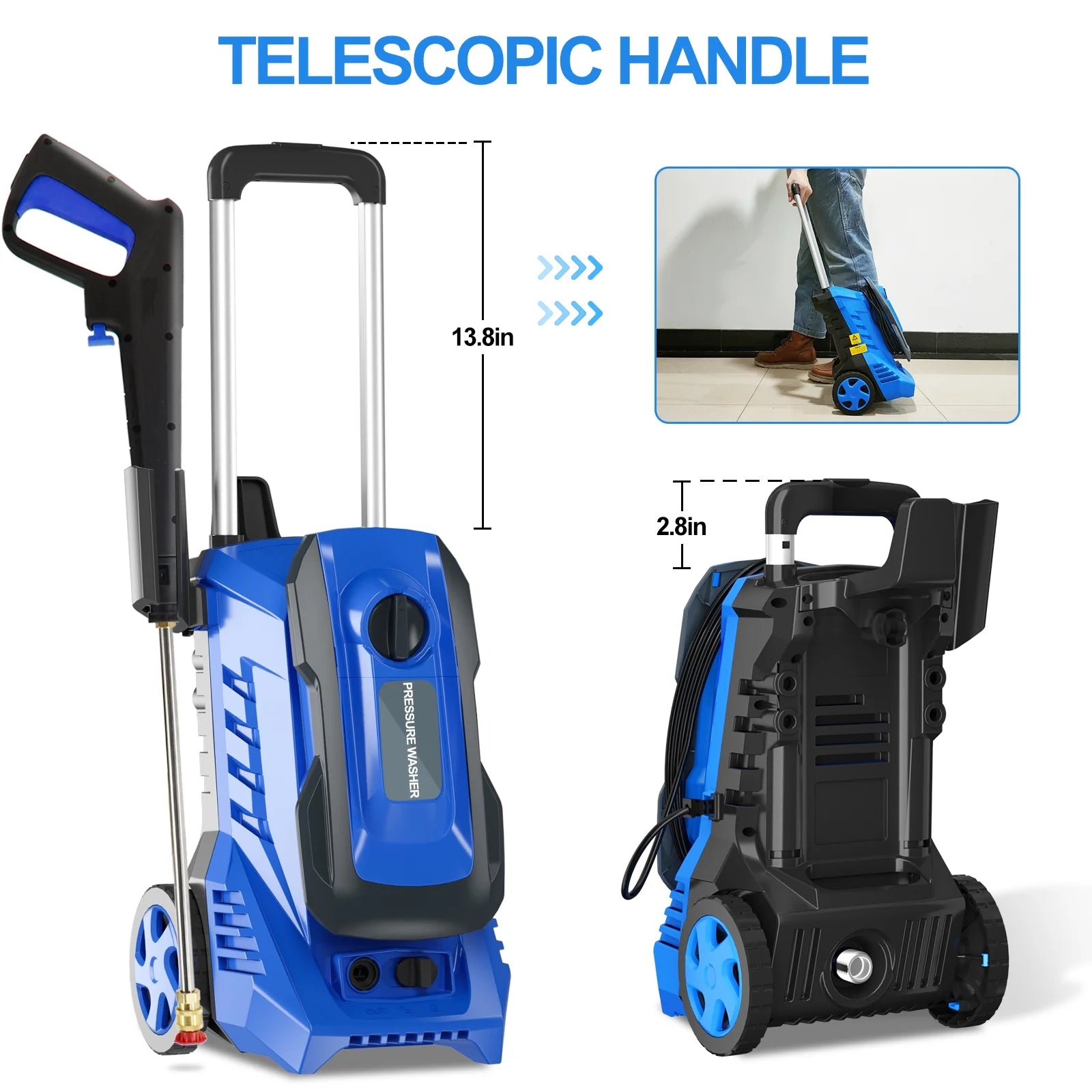 Electric Pressure Washer Power Washer - 4800PSImax 2.8GPM Wash Machine Electric Powered with Foam Cannon for Car, Floor, Garage, Patio Washing
